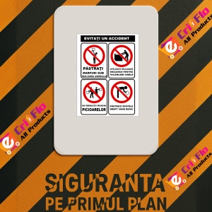 Indicator evitati un accident protectia muncii, Sticker autocolant - Img 3