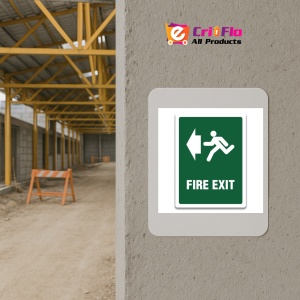 Indicator FIRE EXIT LEFT SIGN, Sticker autocolant - Img 5