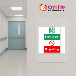 Indicator Fire exit no parking, Sticker autocolant - Img 4