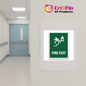 Indicator FIRE EXIT STAIRWAY LEFT SIGN, Sticker autocolant - Img 4