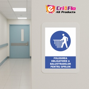 Indicator Folosirea obligatorie a balustradelor pentru sprijin, Sticker autocolant - Img 5