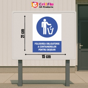 Indicator Folosirea obligatorie a containerelor pentru deseuri, Sticker autocolant - Img 2