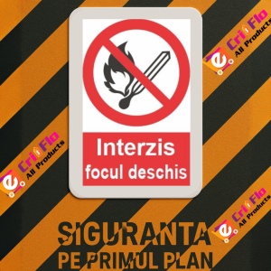 Indicator fumatul focul deschis interzise indicatoare protectia muncii, Sticker autocolant - Img 3