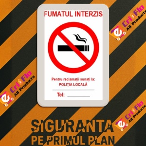 Indicator fumatul interzis 3 indicatoare protectia muncii, Sticker autocolant - Img 3