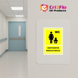 Indicator Galben pentru grup sanitar mama si copilul, Sticker autocolant - Img 4