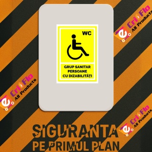 Indicator Galben pentru grup sanitar persoane cu dizabilitati, Sticker autocolant - Img 2