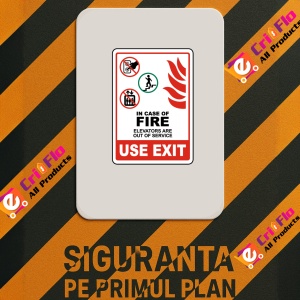 Indicator In Case of Fire Elevators Out of Service Sign, Sticker autocolant - Img 2