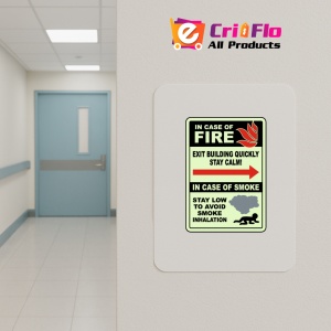 Indicator In Case of Fire Exit Building Quickly Right Arrow Sign, Sticker autocolant - Img 4