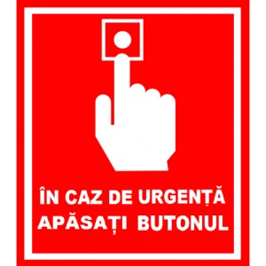 Indicator In caz de urgenta apasati butonul, Sticker autocolant
