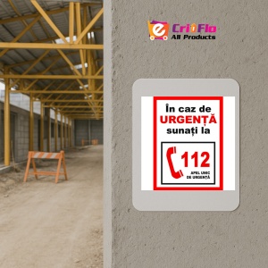 Indicator In caz de urgenta sunati la 112 apel unic de urgenta, Sticker autocolant - Img 5