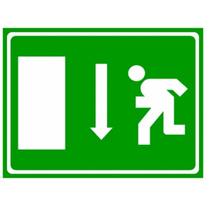 Indicator In jos pentru salvare, Sticker autocolant