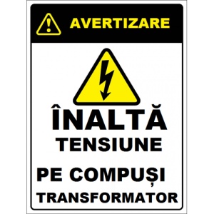 Indicator Inalta tensiune pe compusi transformator, Sticker autocolant