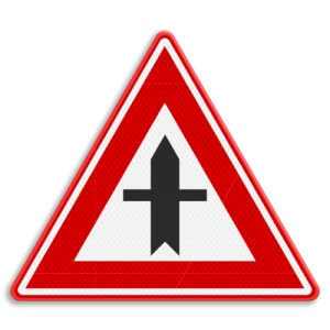 Indicator Intersectie prioritara, Sticker autocolant