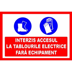Indicator Interzis accesul la tablourile electrice fara echipament, Sticker autocolant