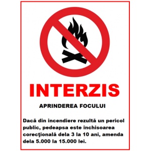 Indicator Interzis aprinderea focului, Sticker autocolant