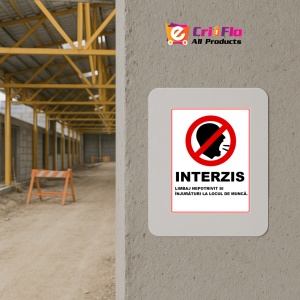 Indicator Interzis limbaj nepotrivit si injuraturi la locul de munca, Sticker autocolant - Img 5