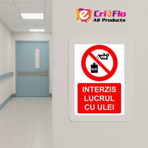 Indicator Interzis lucrul cu ulei indicator de interzicere, Sticker autocolant - Img 5