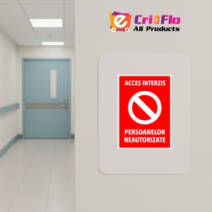 Indicator Interzis persoanelor neautorizate, Sticker autocolant - Img 4