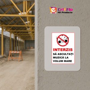Indicator Interzis sa ascultati muzica la volum mare, Sticker autocolant - Img 5