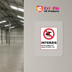 Indicator Interzis sa va plimbati cu cainii in acest loc, Sticker autocolant - Img 3