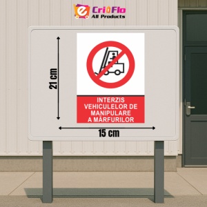 Indicator Interzis vehiculelor de manipulare a marfiii, Sticker autocolant - Img 2