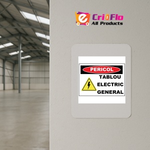 Indicator Intrare numai cu permis pericol de electrocutare, Sticker autocolant - Img 3