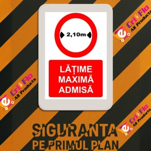 Indicator Latime maxima admisa indicator de interzicere, Sticker autocolant - Img 3