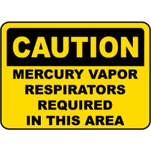 Indicator Mercury Vapor Respirators Sign, Sticker autocolant