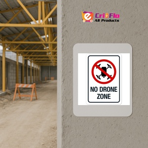 Indicator No drone zone sign, Sticker autocolant - Img 5