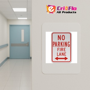 Indicator No Parking Fire Lane Double Arrow Sign, Sticker autocolant - Img 4