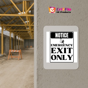 Indicator Notice emergency exit only sign, Sticker autocolant - Img 5