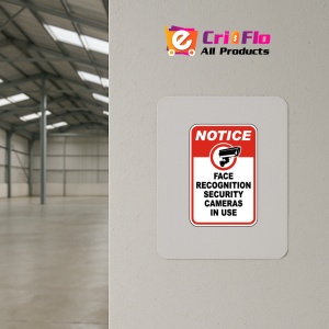Indicator Notice Face Recognition Camera Sign, Sticker autocolant - Img 3