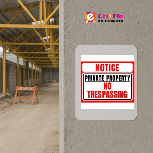 Indicator Notice private property no trespassing, Sticker autocolant - Img 5
