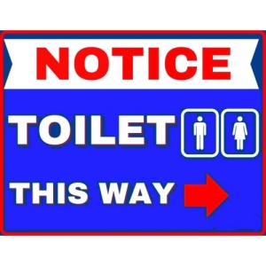 Indicator Notice toilet this way, Sticker autocolant