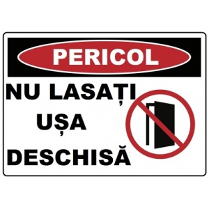 Indicator Nu lasati usa deschisa, Sticker autocolant