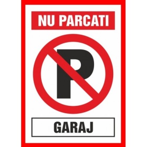 Indicator Nu parca garaj, Sticker autocolant