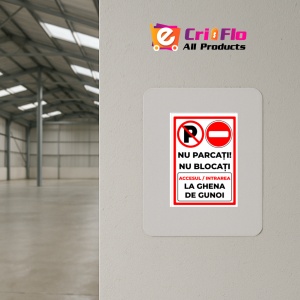 Indicator Nu parcati nu blocati accesul si intrarea la ghena si gunoi, Sticker autocolant - Img 3