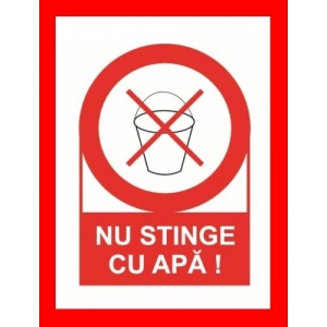 Indicator Nu stinge cu apa, Sticker autocolant