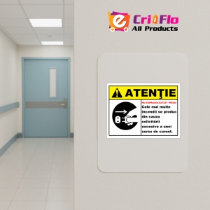 Indicator Nu suprasolicitati priza poate produce un incendiu, Sticker autocolant - Img 4
