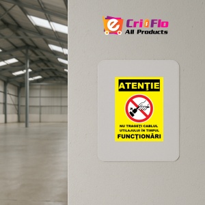 Indicator Nu trageti cablul utilajului in timpul functionari, Sticker autocolant - Img 3