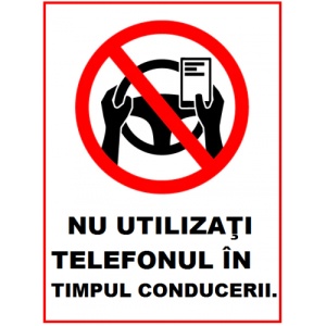 Indicator Nu utilizati telefonul in timpul conducerii, Sticker autocolant