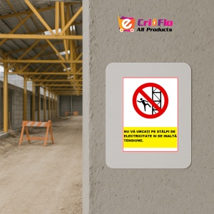 Indicator Nu va urcati pe stalpi de electricitate si de inalta tensiune, Sticker autocolant - Img 5
