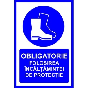 Indicator Obligatorie folosirea incaltamintei de protectie, Sticker autocolant