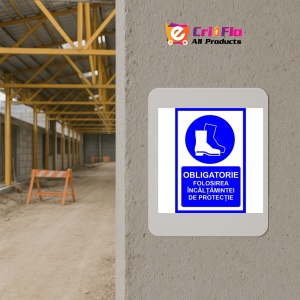 Indicator Obligatorie folosirea incaltamintei de protectie, Sticker autocolant - Img 5