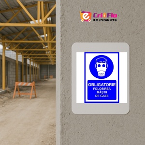 Indicator Obligatorie folosirea mastii de gaze, Sticker autocolant - Img 5