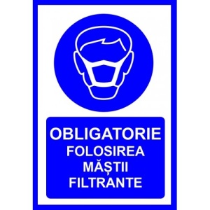 Indicator Obligatorie folosirea mastii filtrante, Sticker autocolant