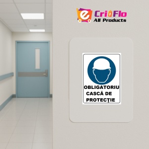 Indicator Obligatoriu casca de protectie, Sticker autocolant - Img 4