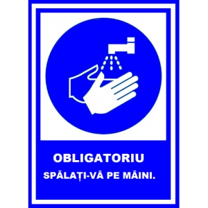 Indicator Obligatoriu spalati-va pe maini, Sticker autocolant