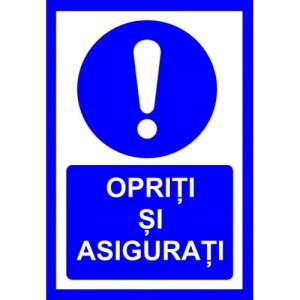 Indicator Opriti si asigurati, Sticker autocolant