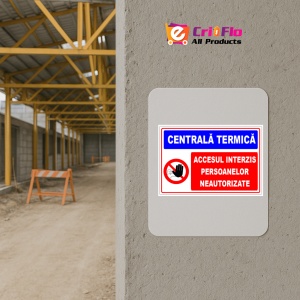 Indicator Panou pentru centrala termica accesul interzis persoane neautorizate, Sticker autocolant - Img 5